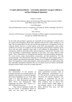 Cryptic photosynthesis &ndash; extrasolar planetary