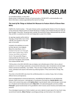 The Land of No Things at Ackland Art Museum to Feature Work of