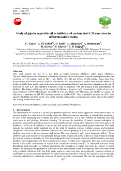 Study of jojoba vegetable oil as in ojoba vegetable oil as inhibitor of