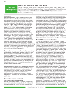 Sulfur for Alfalfa in New York State