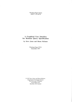 A graphical user interface for boolean query specification