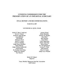 Final Report and Recommendations - Minnesota State Bar Association
