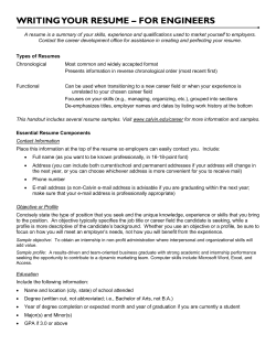 writing your resume – for engineers