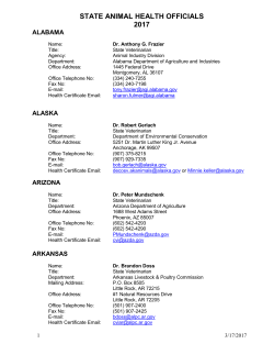 State Veterinarian - United States Animal Health Association