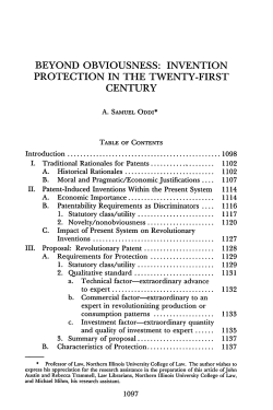 beyond obviousness: invention protection in the twenty