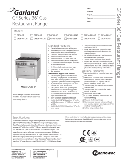 GF Series 36" Gas Restaurant Range G F Series 36" G as