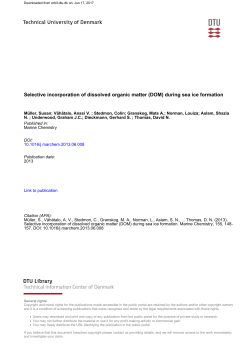 Selective incorporation of dissolved organic matter (DOM)