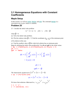 3.1 Homogeneous Equations with Constant Coefficients