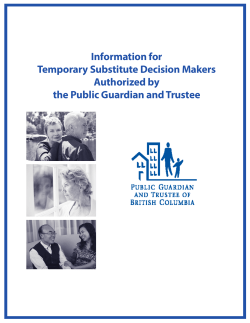 Information for Temporary Substitute Decision Makers Authorized by