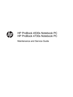 HP ProBook 4530s Notebook PC HP ProBook 4730s Notebook PC