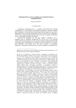 COMPARATIVE LAW IN AUSTRALIAN CONSTITUTIONAL