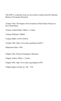 Postwar Emergency Measures