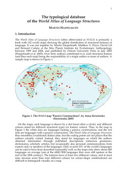 The typological database of the World Atlas of Language Structures