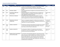Concurrent Enrollment Course Offerings Subject Course Title