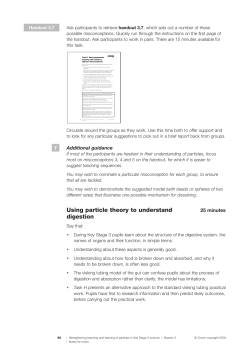 Particle Theory to understand digestion