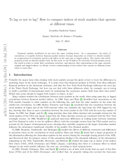 To lag or not to lag? How to compare indices of stock markets that