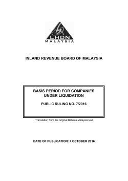 Basis Period for Companies under Liquidation