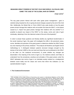 1 MANAGING GREAT POWERS IN THE POST COLD WAR WORLD