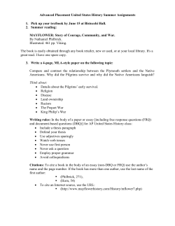 Advanced Placement United States History Summer Assignments 1