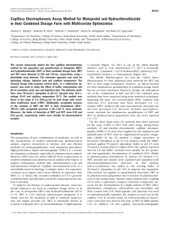 Capillary Electrophoresis Assay Method for