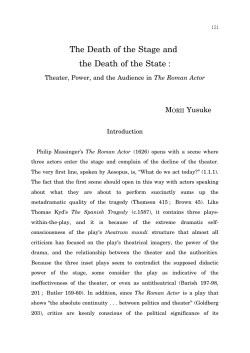 The Death of the Stage and the Death of the State :