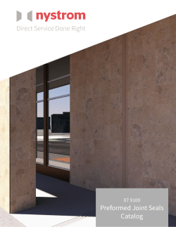 Preformed Joint Seals Catalog