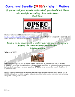 Operational Security (OPSEC) - Why it Matters