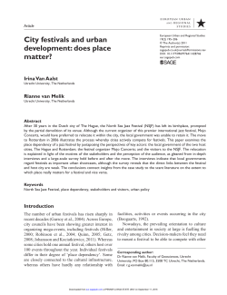 City festivals and urban development: does place matter?