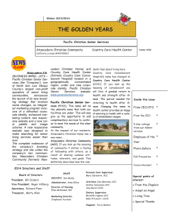 the golden years - Pacific Christian Senior Services