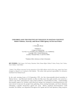 CHILDREN AND THE POLITICS OF VIOLENCE IN HAITIAN