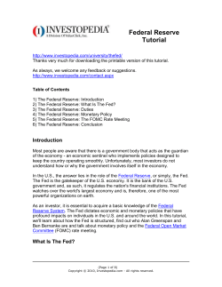 Federal Reserve Tutorial