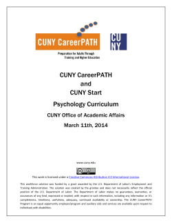 CUNY Start &ndash; Psychology - The City University of New York
