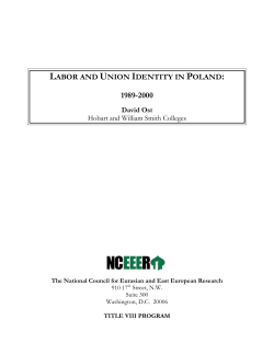 Labor and Union Identity in Poland: 1989-2000