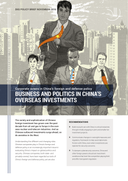 Business and politics in China`s overseas investments