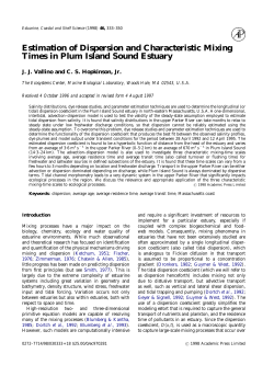 Estimation of Dispersion and Characteristic Mixing Times in Plum