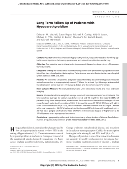 Long-Term Follow-Up of Patients with Hypoparathyroidism