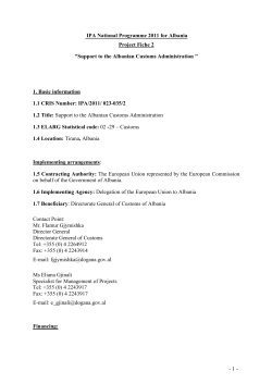 IPA National Programme 2011 for Albania