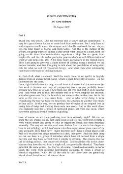 CLONES AND STEM CELLS