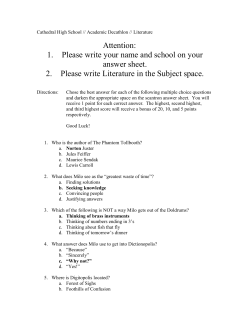 1. Please write your name and school on your