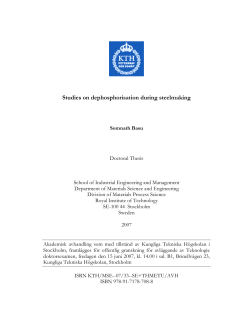 Studies on dephosphorisation during steelmaking