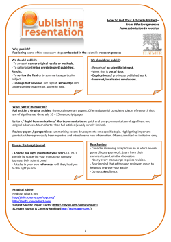 How To Get Your Article Published &ndash; From title to references From