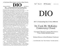 Dr. Cook-Mt. McKinley Controversy Closed