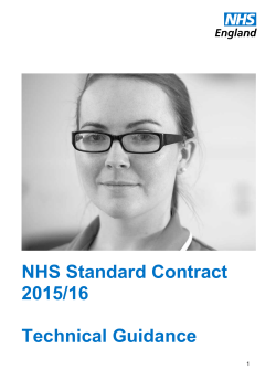 NHS Standard Contract 2015/16 Technical Guidance
