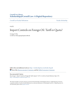 Import Controls on Foreign Oil: Tariff or Quota?