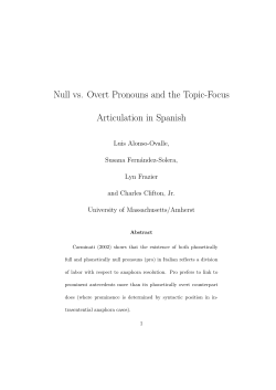 Null vs. Overt Pronouns and the Topic