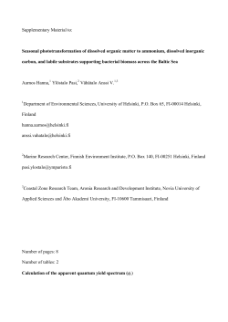 S1. Supplementary Material to Aarnos et al 2012