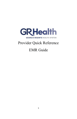 Provider Quick Reference EMR Guide