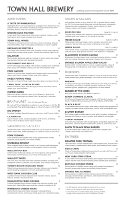 food menu - Town Hall Brewery