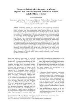 Stepovers that migrate with respect to affected deposits