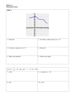 3. For what x-values is f (x)